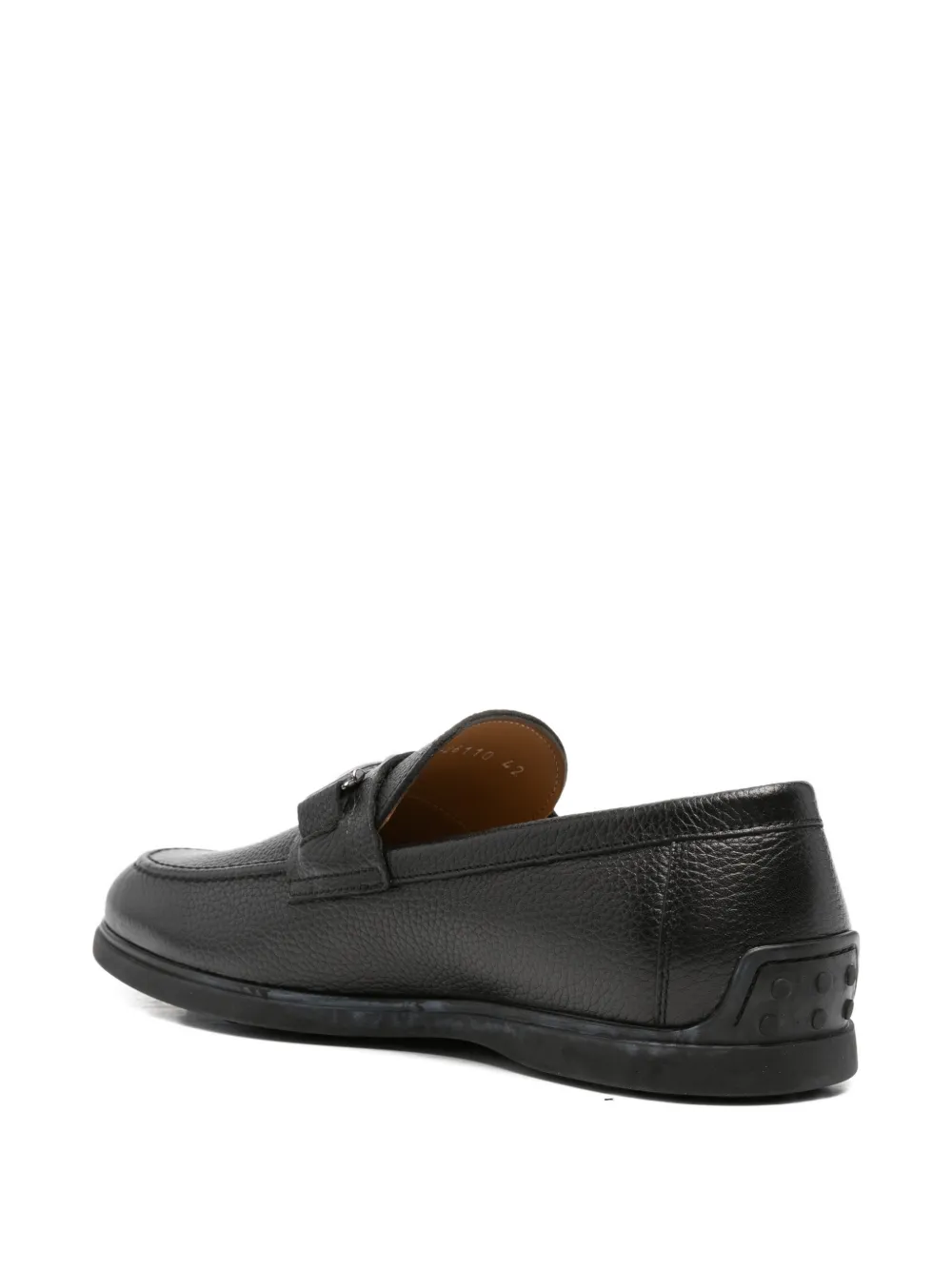 JOHN HARRISON grained-leather loafers Zwart
