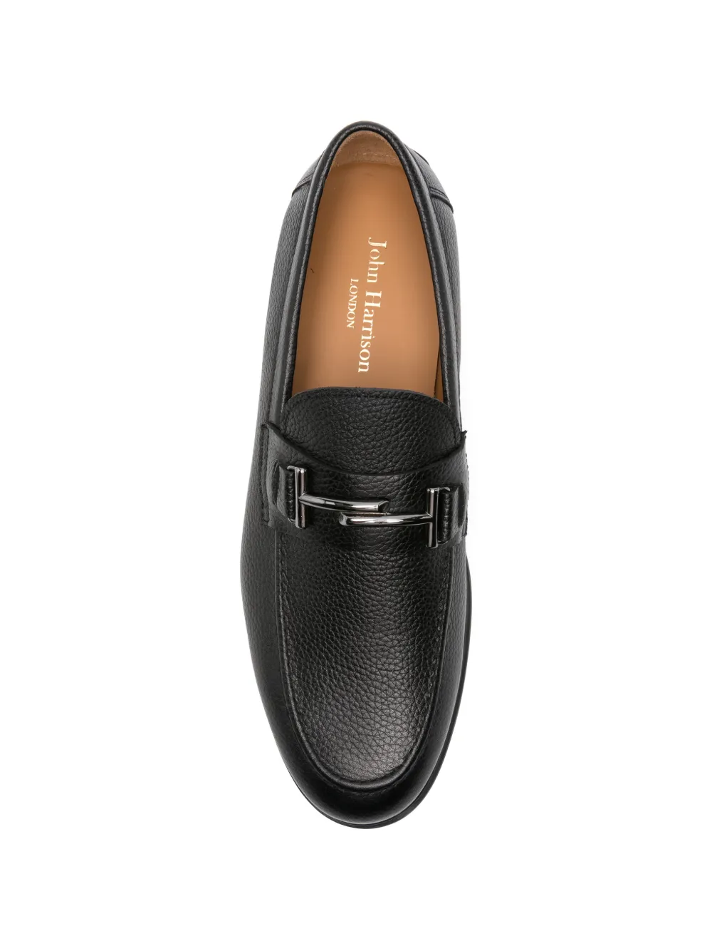 JOHN HARRISON grained-leather loafers Zwart