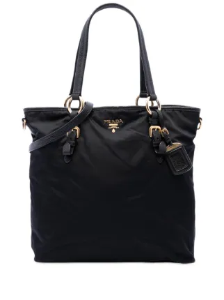 Prada Pre-Owned 2013-2026 Tessuto Convertible Tote Satchel | Black