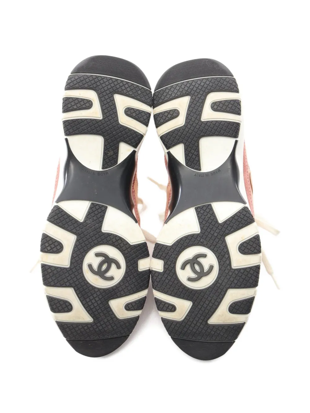a+u2012年9月号 CHANEL Pre-Owned 1986-1988 CC-logo low-top Sneakers | Pink
