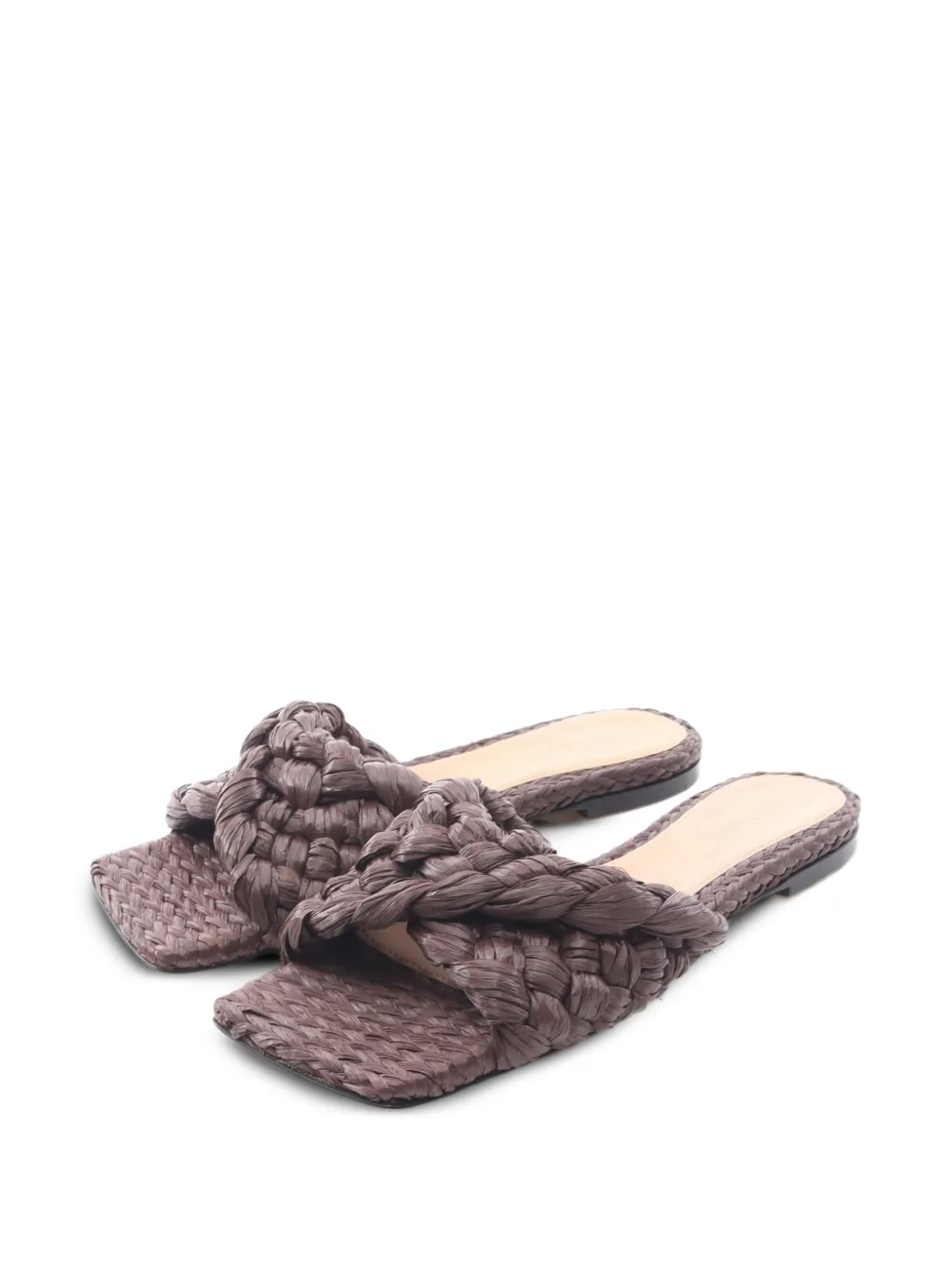 Bottega Veneta Pre-Owned Intrecciato raffia sandals - Braun