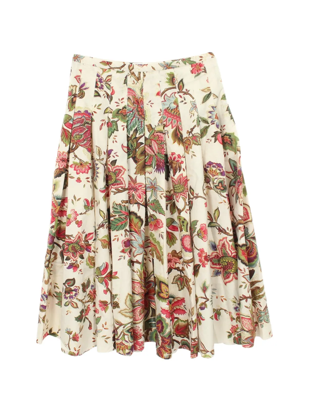 Christian Dior Pre-Owned floral-print pleated midi skirt - Neutrals