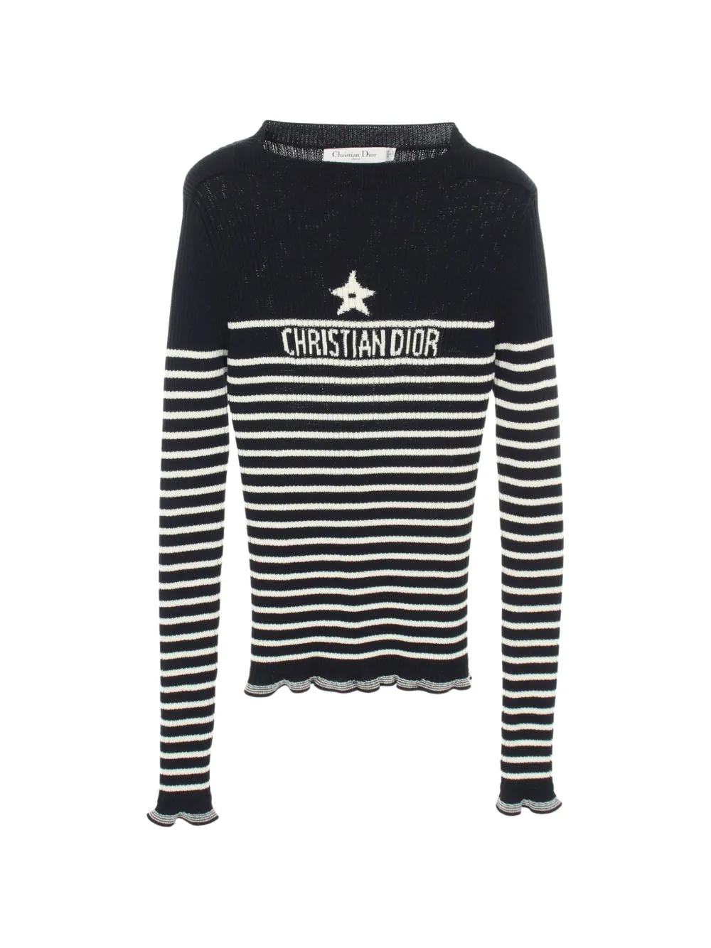Christian Dior Pre-Owned 2000s star logo striped sweater - Blue