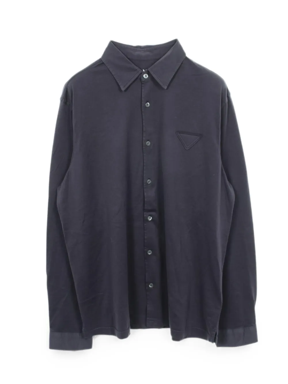 Prada Pre-Owned 2020s logo-detail cotton shirt - Blau