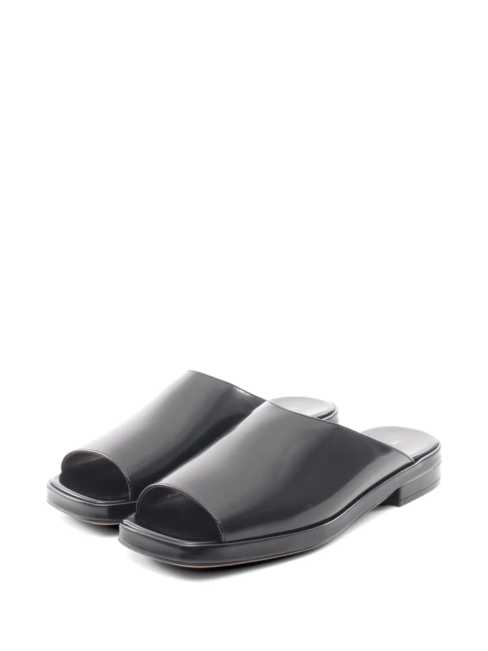 The Row Pre-Owned square-toe leather sandals - Schwarz