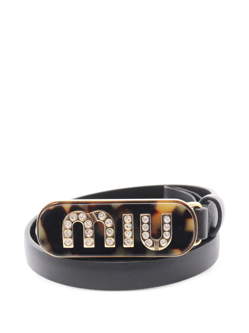Miu Miu Pre-Owned 2000s logo buckle belt - Nero