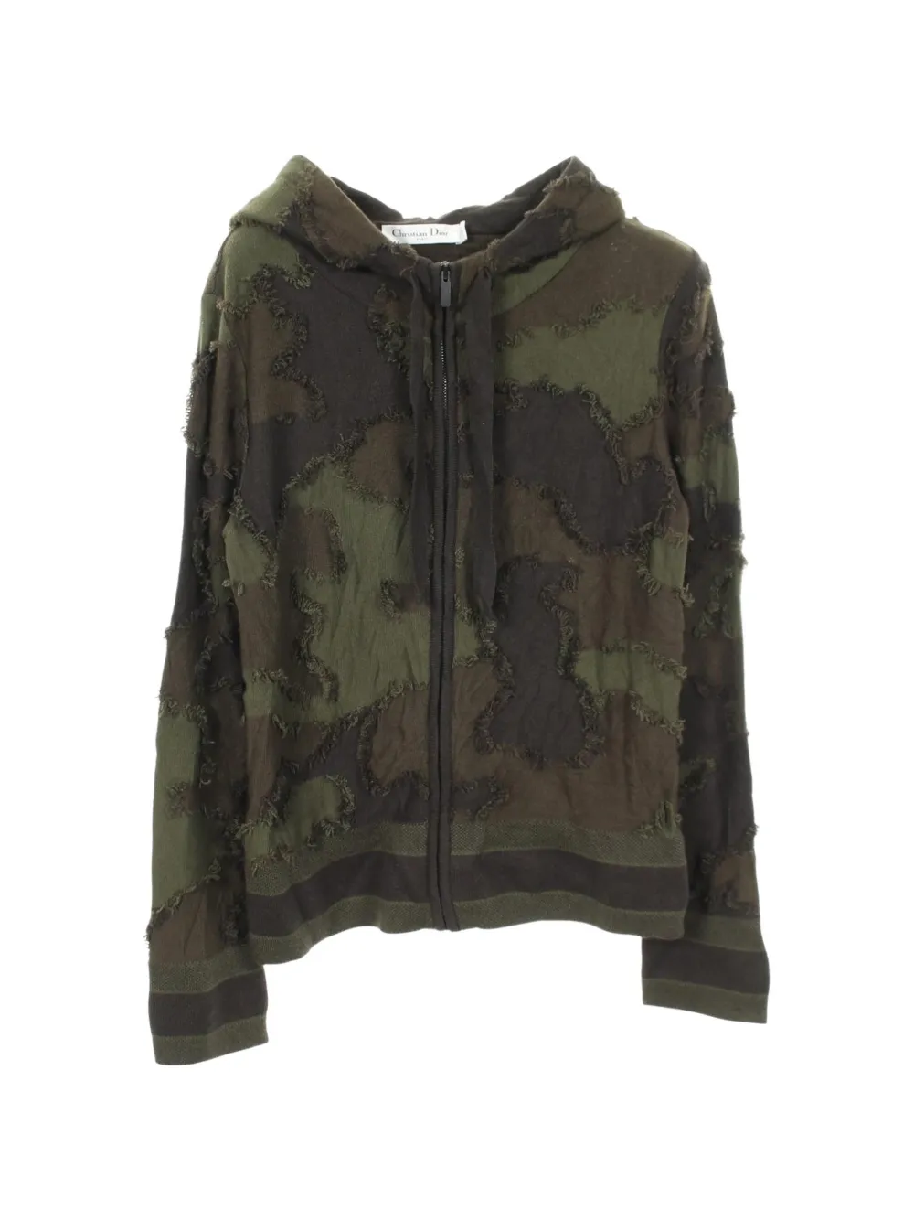 Christian Dior Pre-Owned 2010s camouflage knit hoodie - Green
