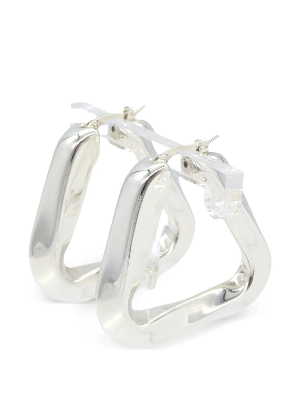Bottega Veneta Pre-Owned 2010s twist triangle hoop earrings - Argento