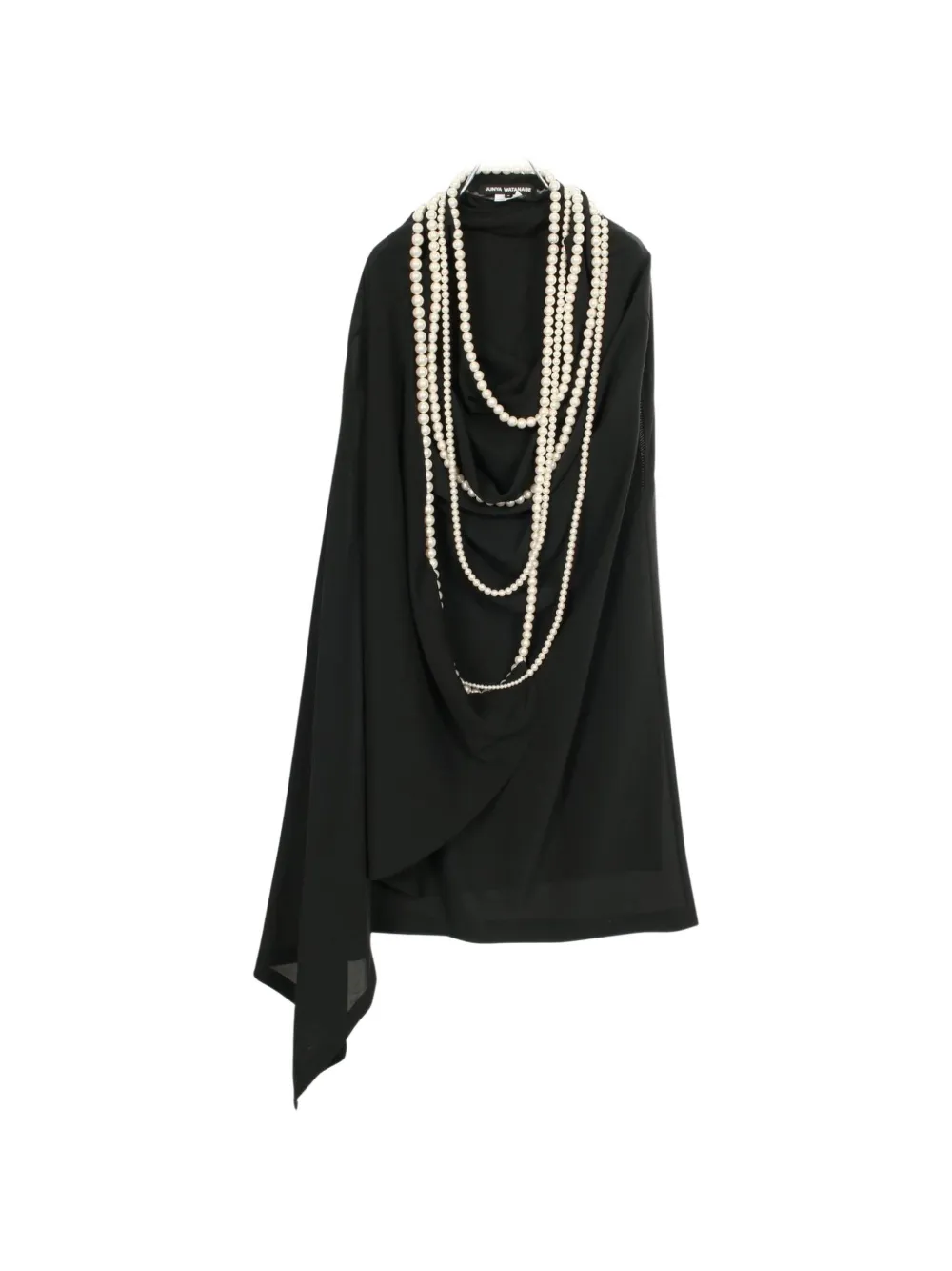 Junya Watanabe Comme des Garçons Pre-Owned 2000s faux-pearl asymmetric dress - Nero