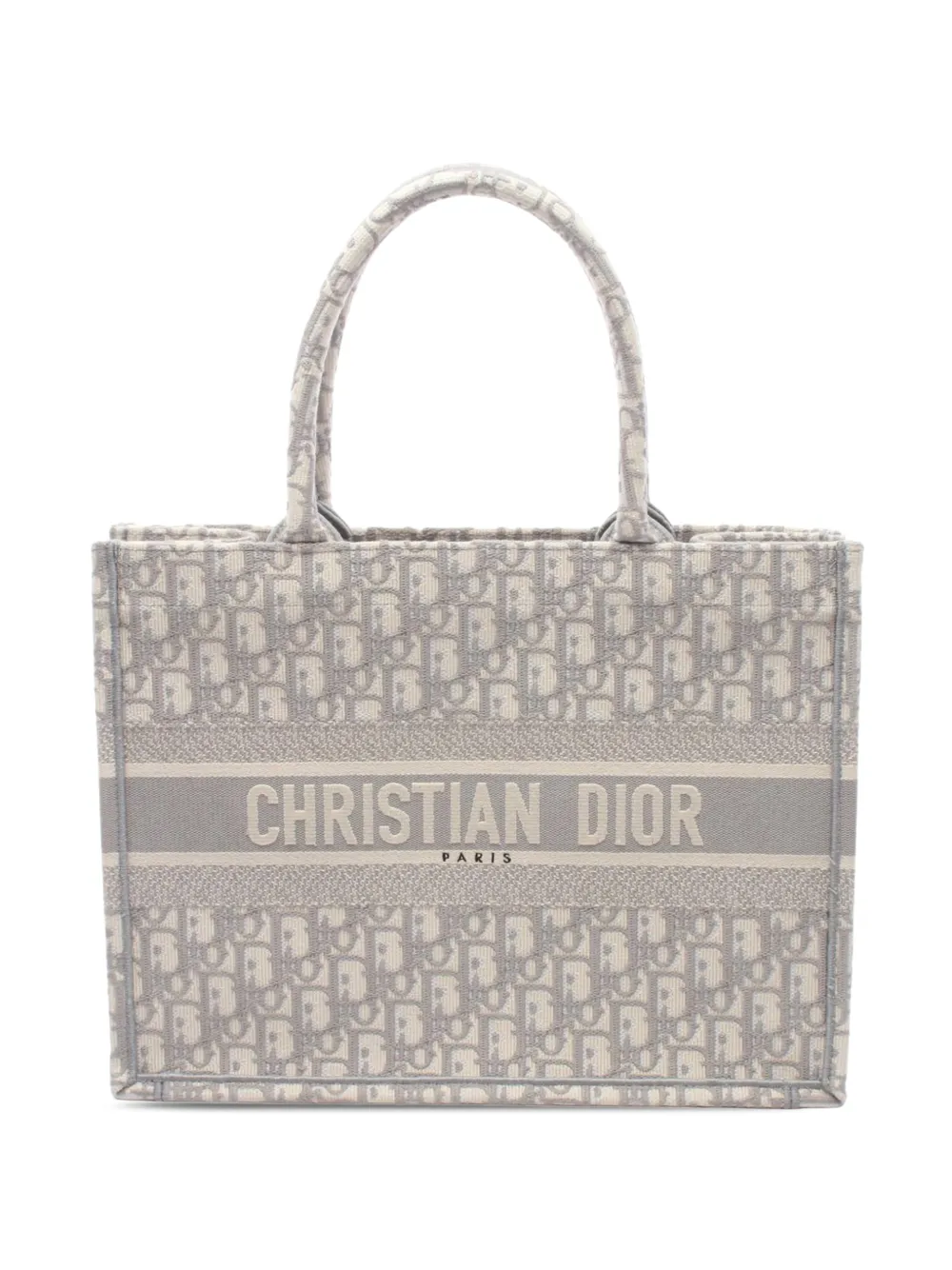 Christian Dior Pre-Owned 2010-2026 Medium Oblique Embroidered Canvas Book tote bag - Grau