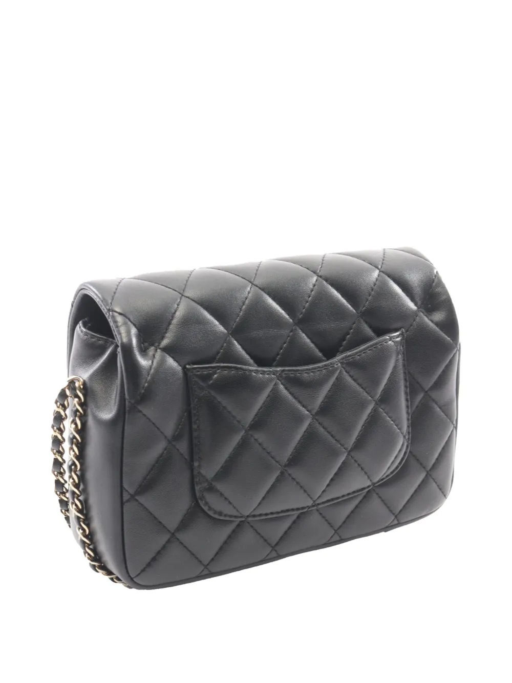  Chanel Pre-owned Mini Sac à Bandoulière My Precious Pearls Chain Flap En Peau D'agneau Matelassé (2019) - Noir 
