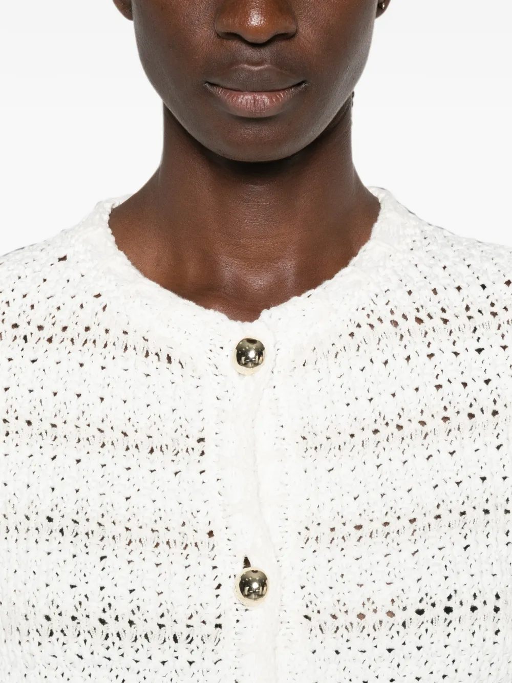 Fabiana Filippi Opengebreid vest Beige