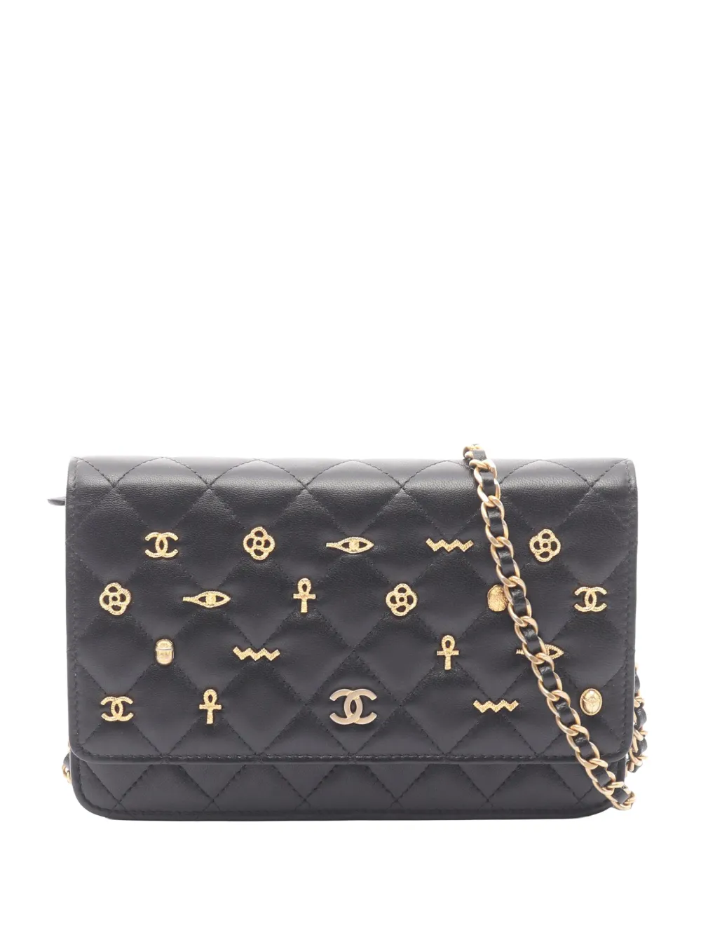 CHANEL Pre-Owned 2019 Classic Lambskin Egyptian Amulet Wallet on Chain crossbody bag - Schwarz