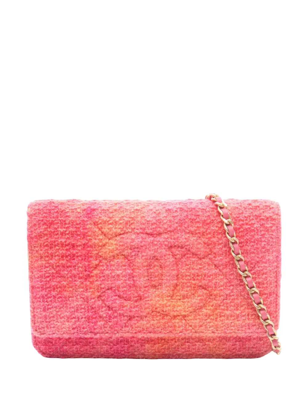 CHANEL Pre-Owned 2020 Tweed CC Wallet on Chain crossbody bag - Pink