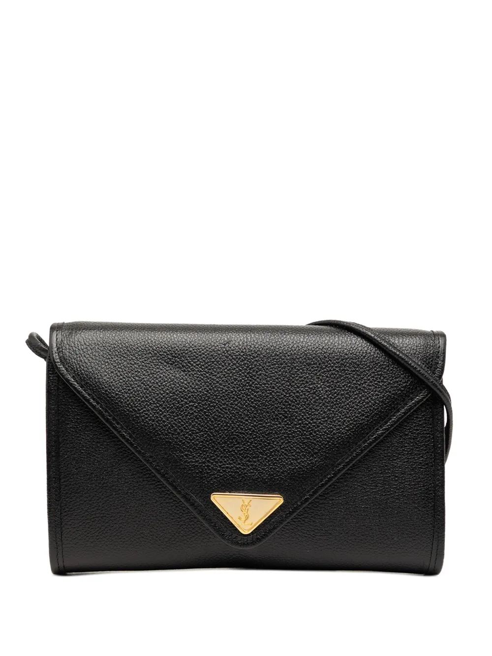 Saint Laurent Pre-Owned 20th Century Leather Envelope Flap crossbody bag - Black