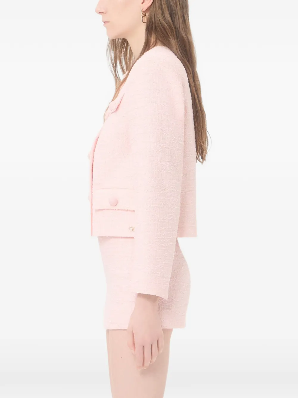 Valentino Garavani Bouclé jack met klepzak Roze