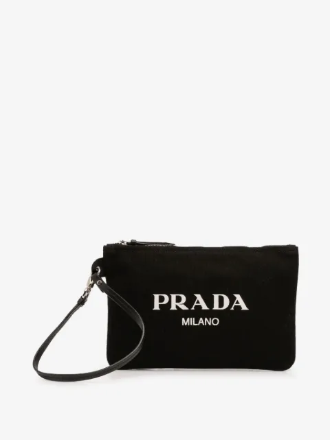 Prada Pre-Owned 2000-2026 Canapa Canvas Logo Wrislet pouch