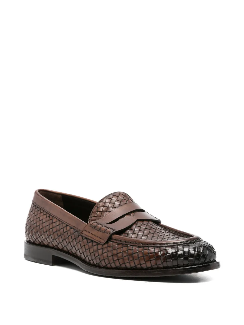 JOHN HARRISON woven leather loafers Bruin