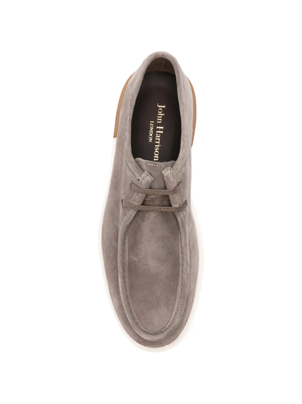 JOHN HARRISON lace-up suede loafers Grijs