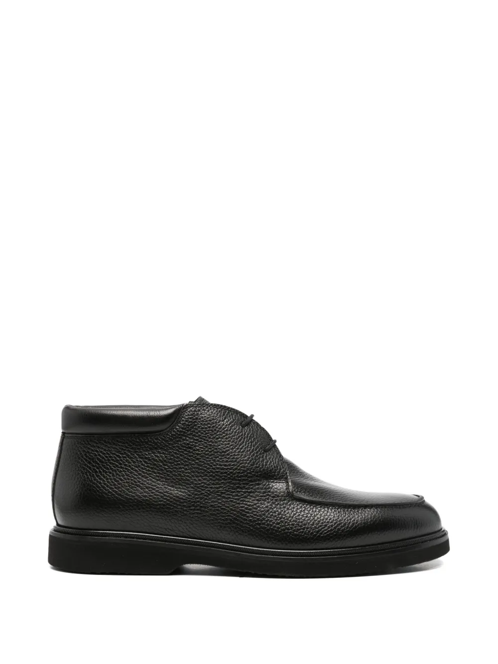 John Harrison Leather Derby Shoes In Black