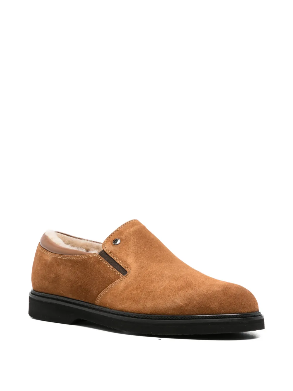 JOHN HARRISON shearling-lined suede loafers Bruin