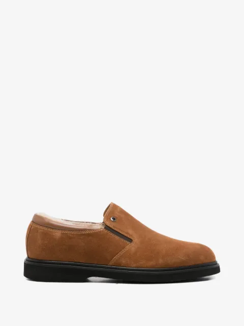 JOHN HARRISON shearling-lined suede loafers