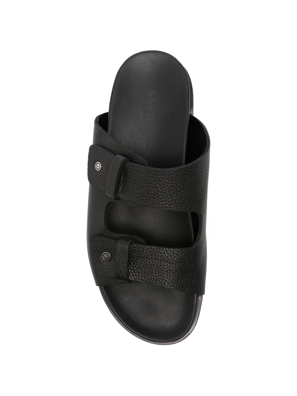 JOHN HARRISON double-strap leather sandals Zwart