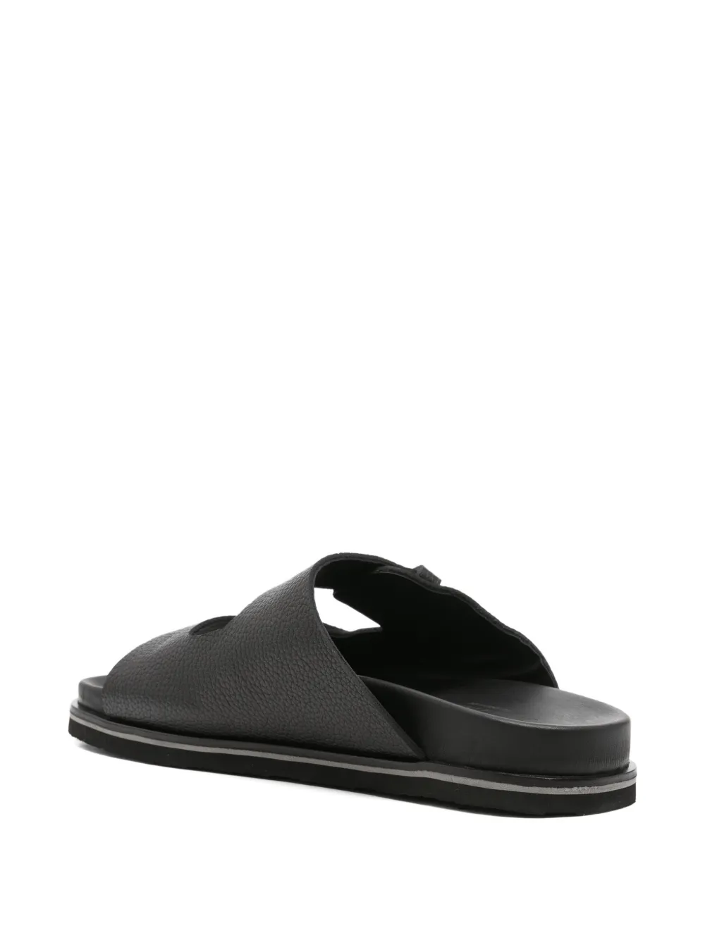 JOHN HARRISON double-strap leather sandals Zwart