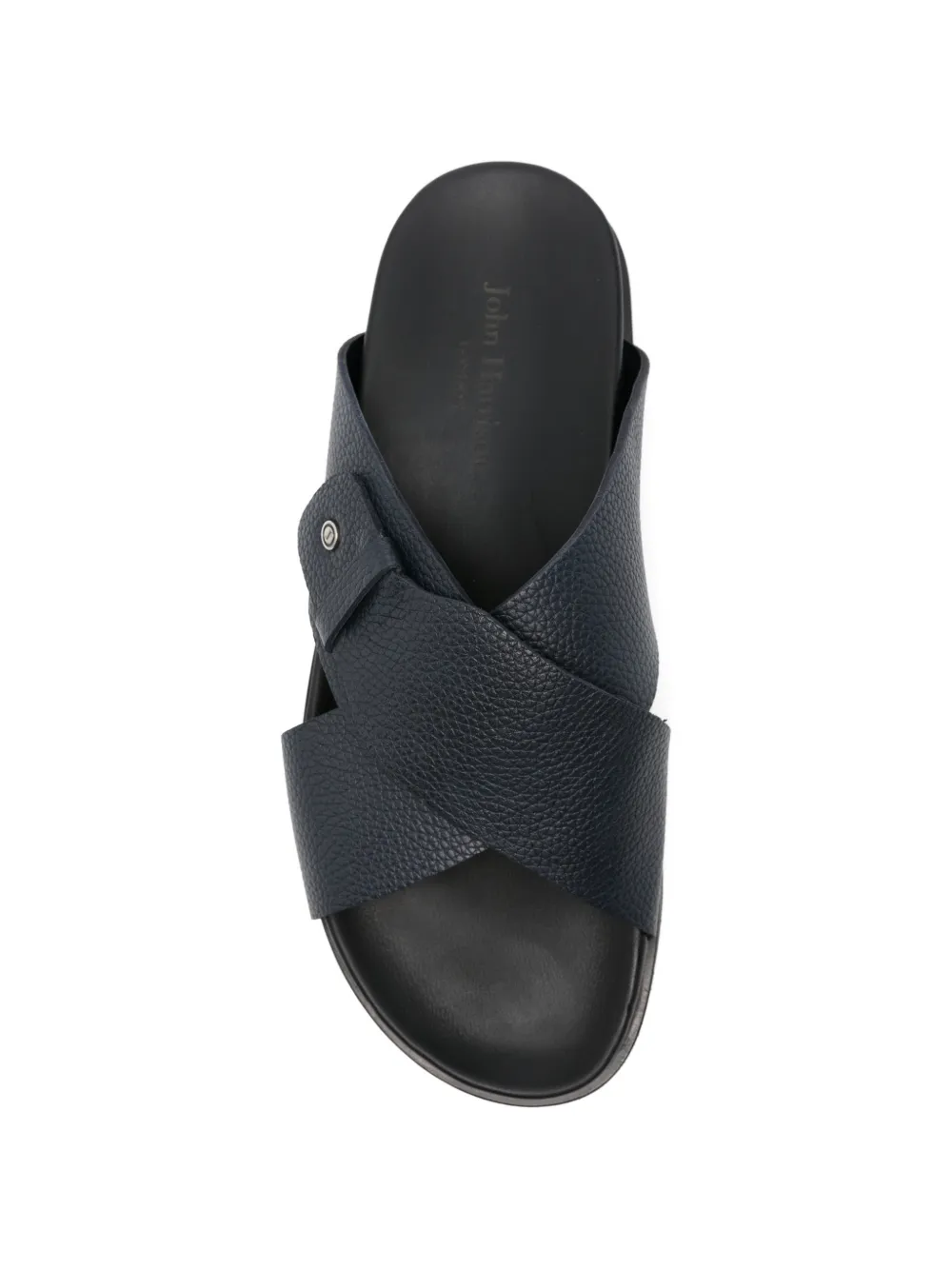 JOHN HARRISON crossover-strap leather sandals Blauw