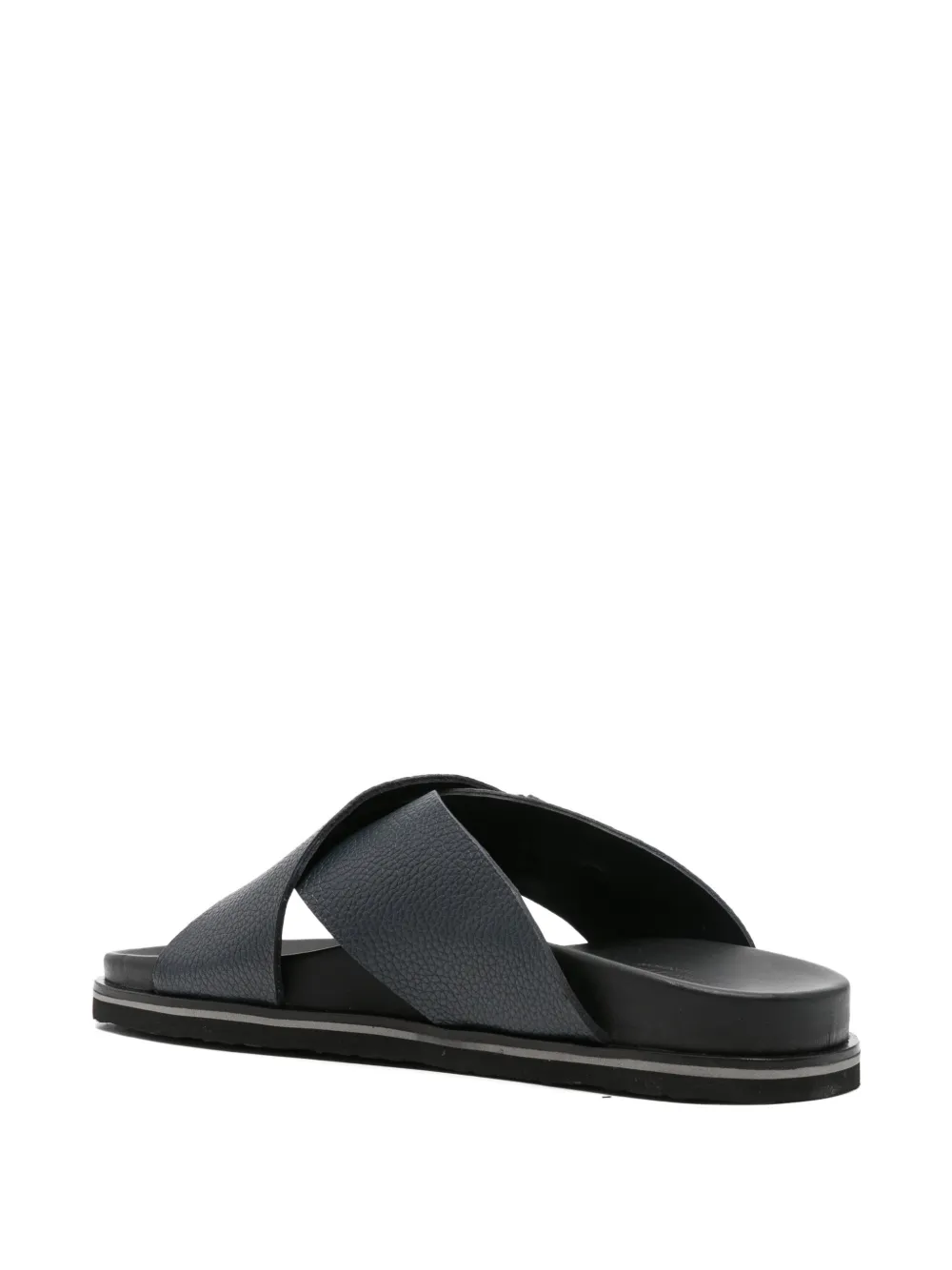 JOHN HARRISON crossover-strap leather sandals Blauw