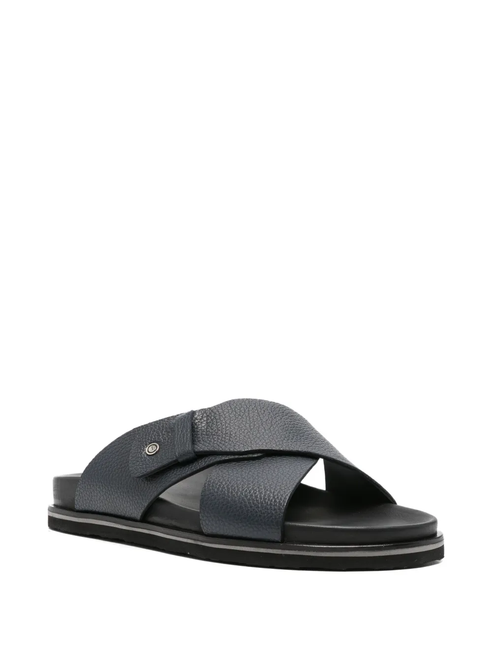 JOHN HARRISON crossover-strap leather sandals Blauw