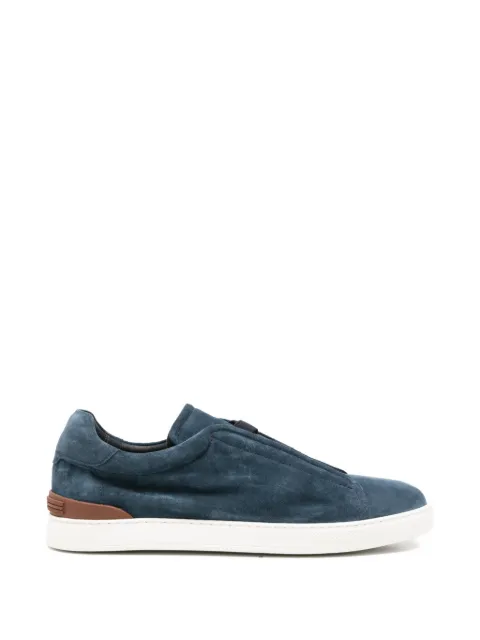 JOHN HARRISON panelled suede sneakers