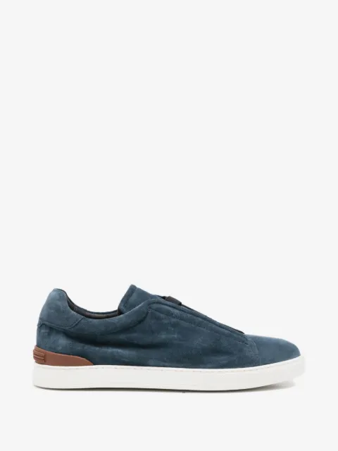 JOHN HARRISON panelled suede sneakers