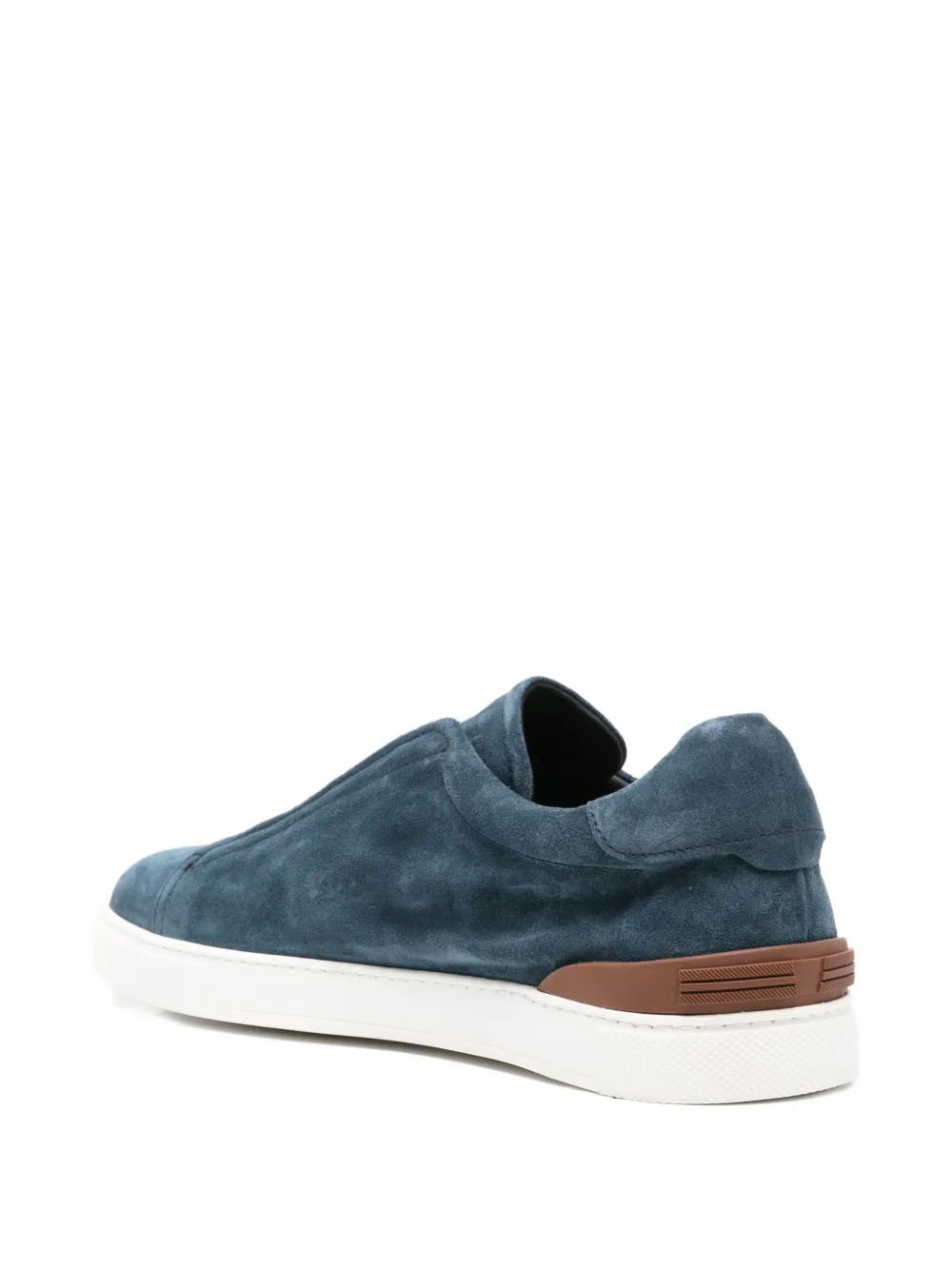 JOHN HARRISON panelled suede sneakers Blauw