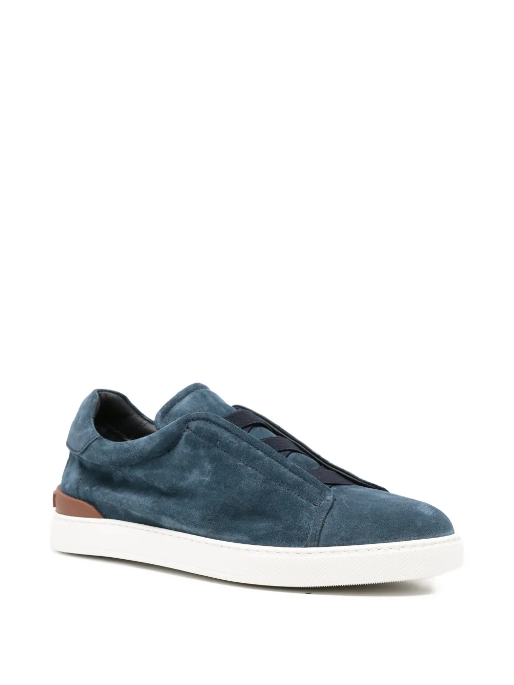 JOHN HARRISON panelled suede sneakers Blauw