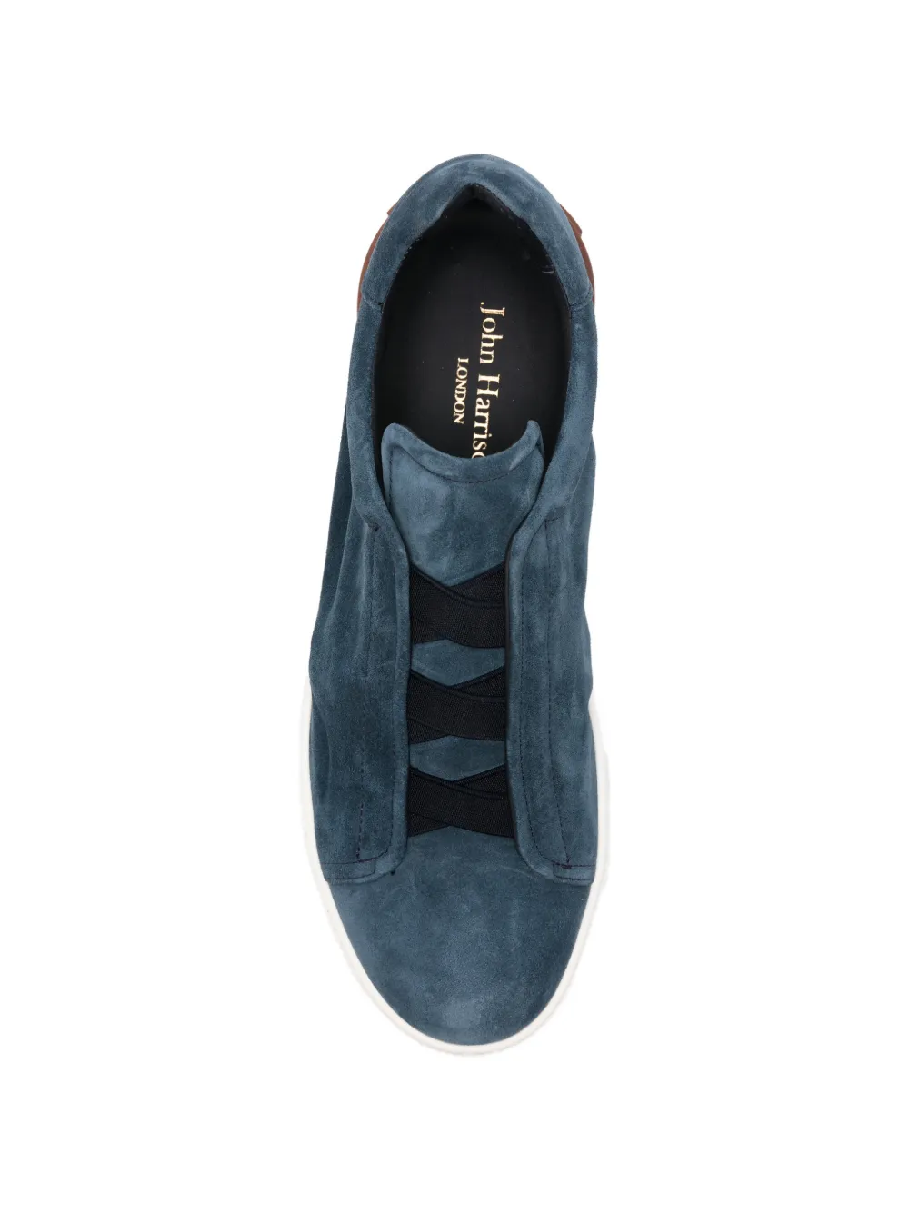 JOHN HARRISON panelled suede sneakers Blauw