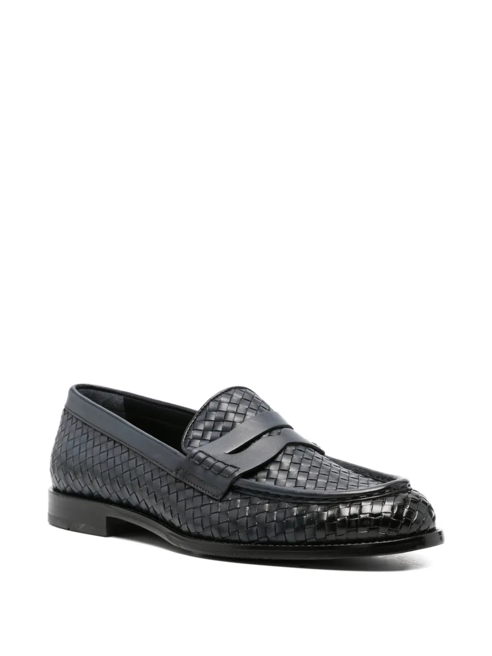 JOHN HARRISON woven penny-slot loafers Blauw
