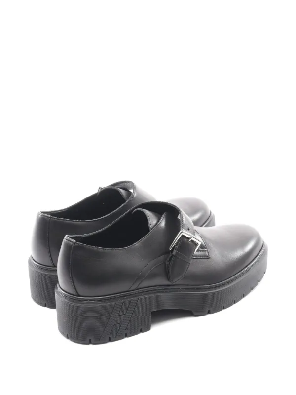 Hermès Pre-Owned Happen monk-strap Derby Shoes | Black 