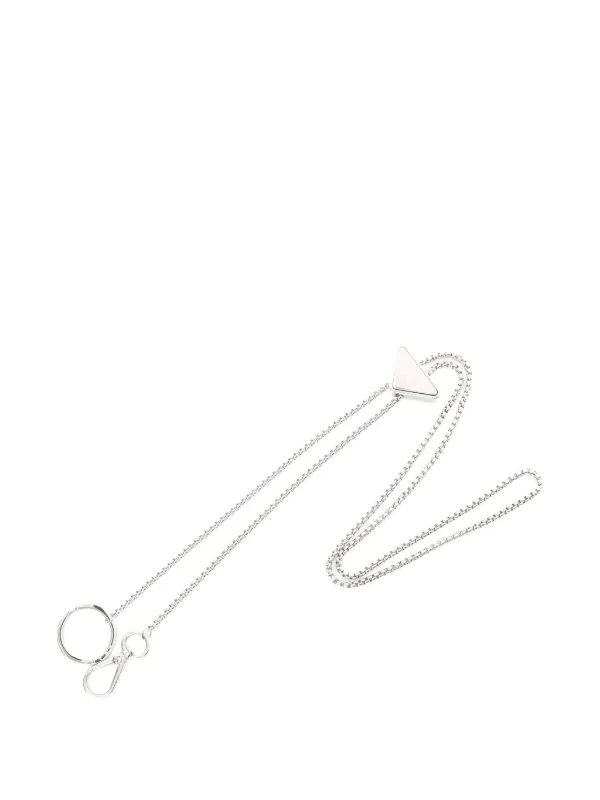 Prada Pre-owned 2010s Logo-engraved Necklace in Silver
