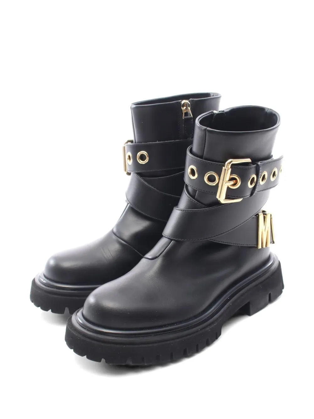 Moschino Pre-Owned 2010s buckle-detail combat boots - Nero