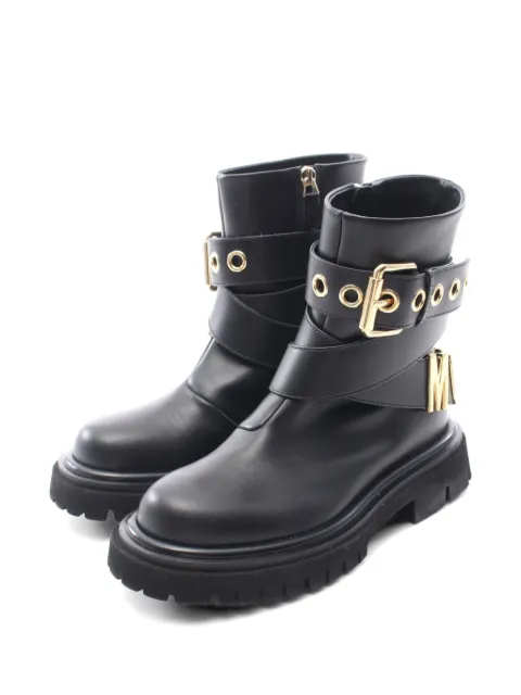Moschino Pre-Owned 2010 Bikerstiefel mit Schnallendetail