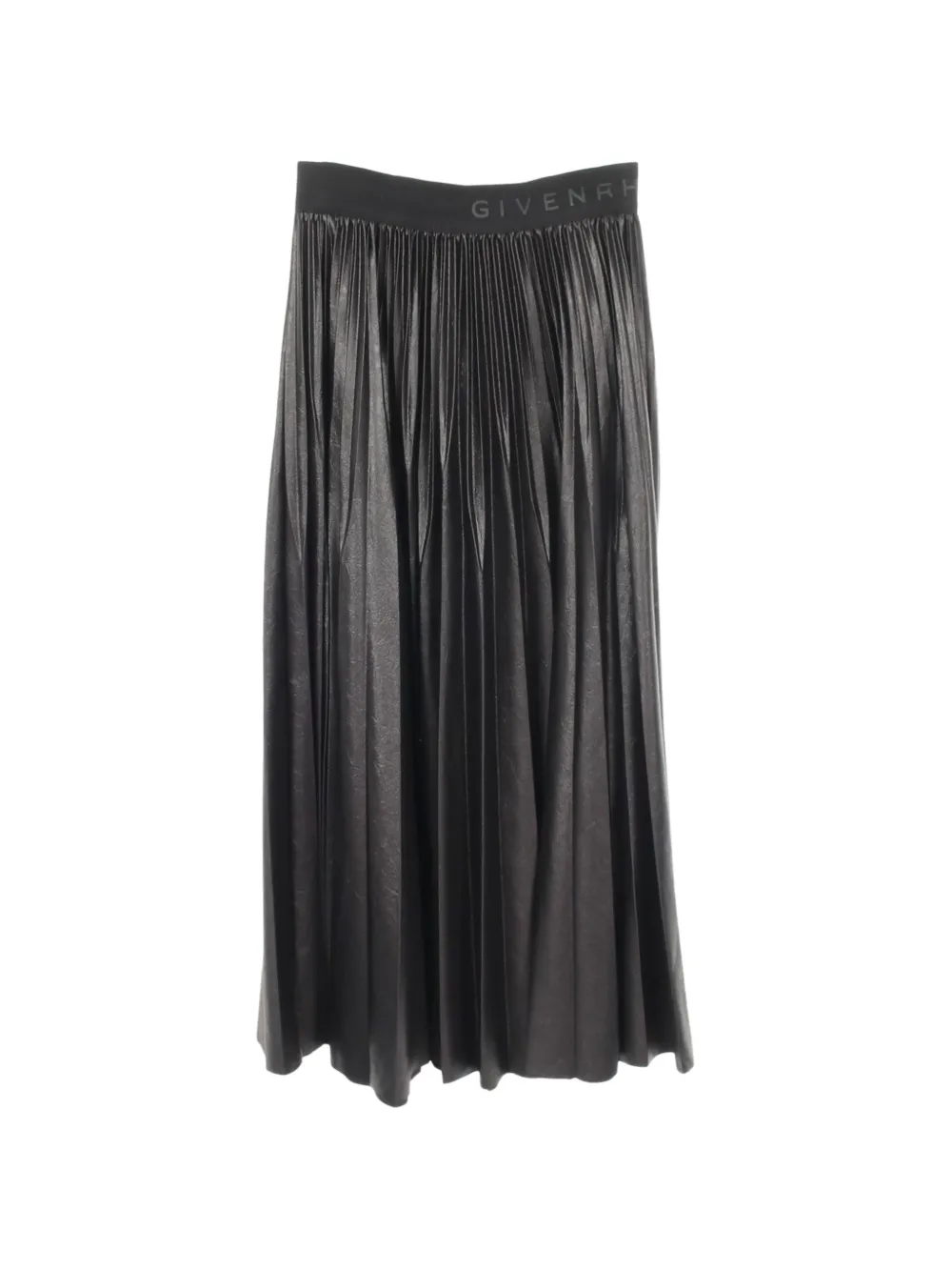 Givenchy Pre-Owned 2010s logo-waistband pleated skirt - Nero