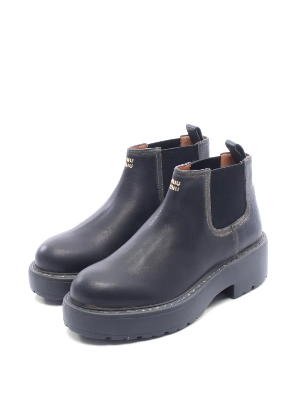 Miu Miu Pre-Owned 2020s side gore ankle boots - Nero