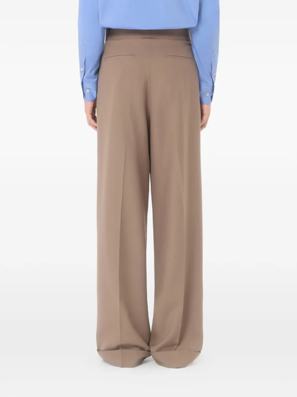 Valentino Garavani Plooibroek met wijde pijpen Beige