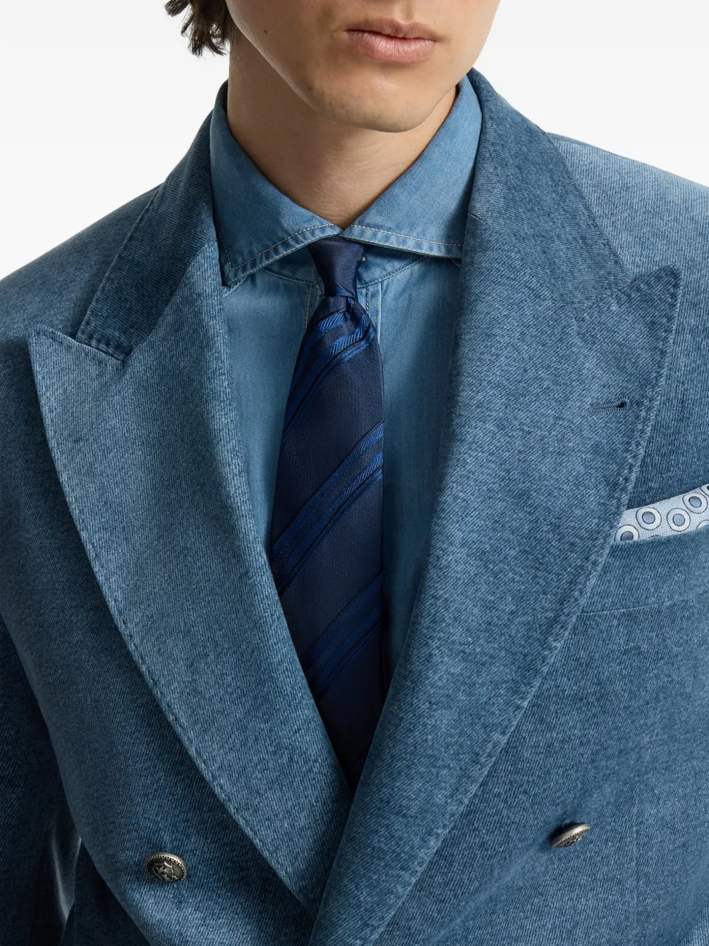 Brunello Cucinelli Getextureerde stropdas Blauw