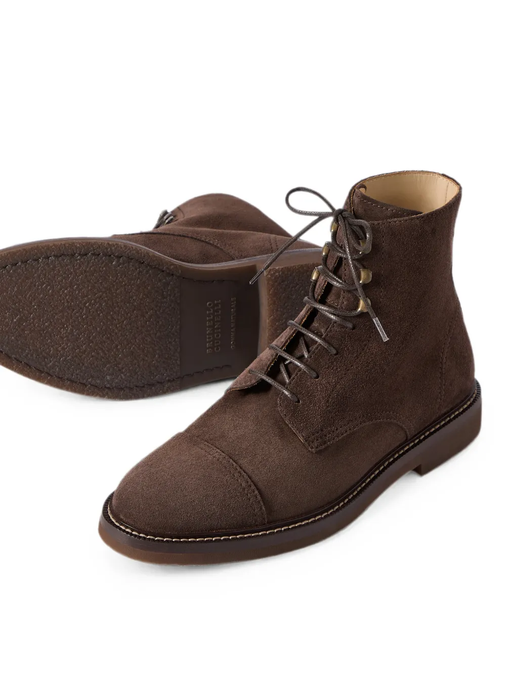 Brunello Cucinelli suede boots Bruin