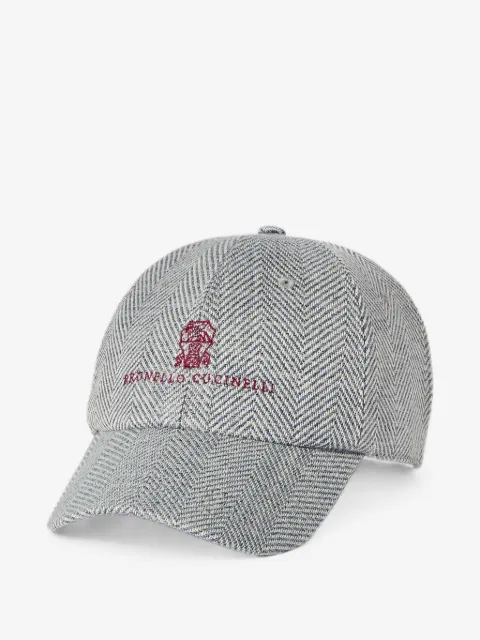 Brunello Cucinelli アルパカ、ウール、シルク シェブロン キャップ