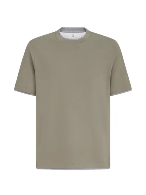 Brunello Cucinelli cotton-jersey crew-neck T-shirt with faux-layering