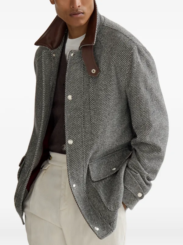 Brunello Cucinelli Diagonal Field Jacket | Grey | FARFETCH