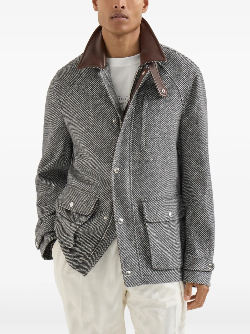 Brunello Cucinelli Diagonal Field jack Grijs